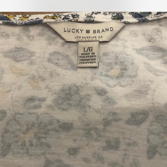 Lucky Brand Blue and Yellow Floral Blouse - Picture 5 of 5